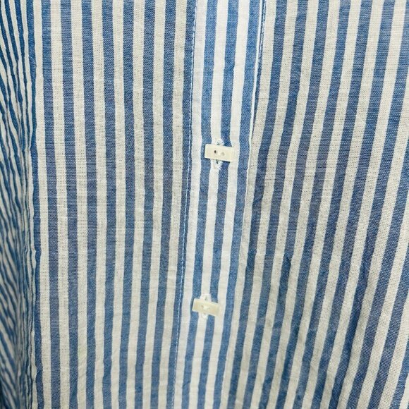 Habitat Clothes To Live In Button Up Blouse Crinkle Blue White Striped Size XS - Picture 12 of 12